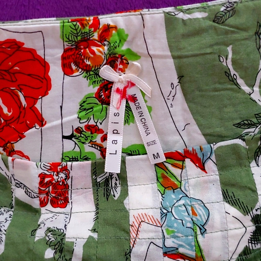 Lapis cotton floral skirt